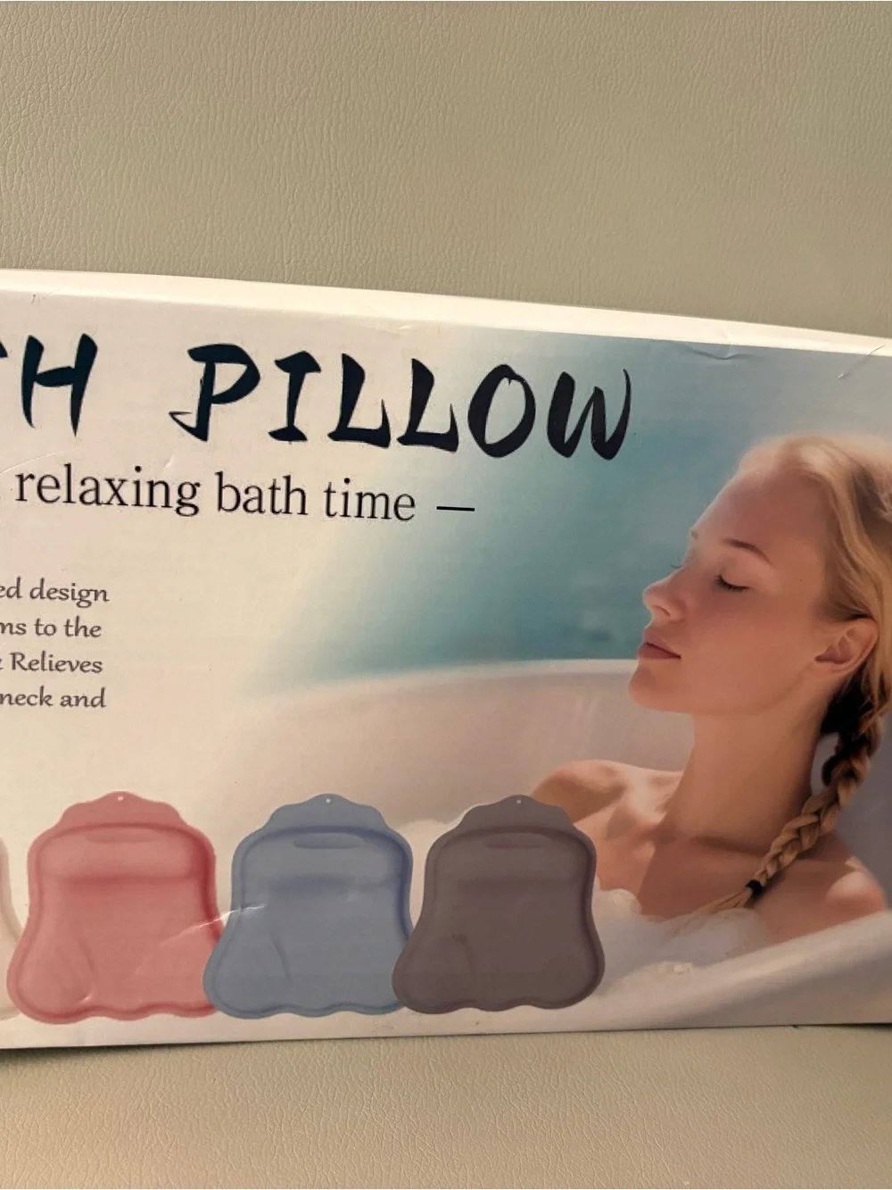 Gray Aromatherapy Bath Pillow - Supportive Comfort for Relaxation